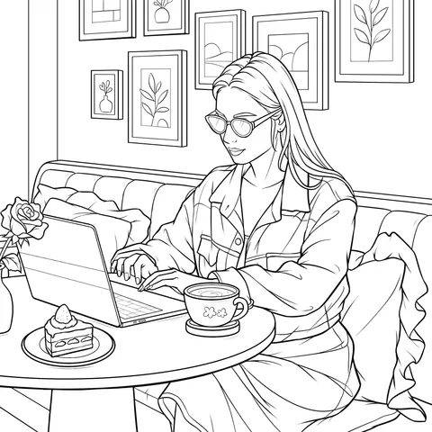 Cozy Afternoon Working at Café
