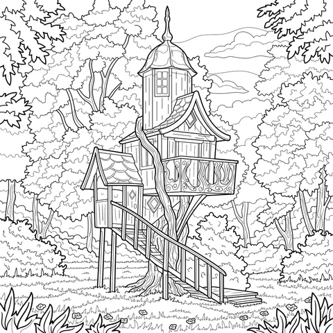 Fairy Tale Treehouse in Forest