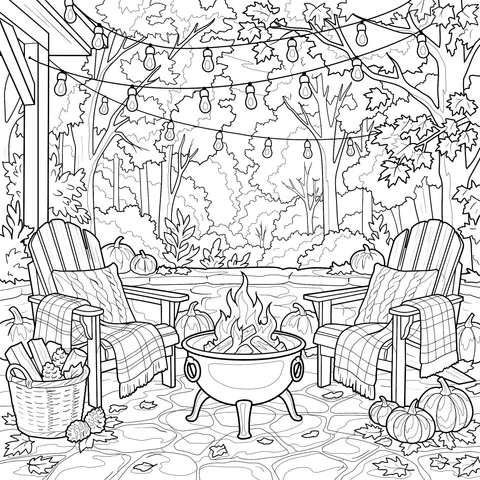 Autumn Patio Fire Pit Nook