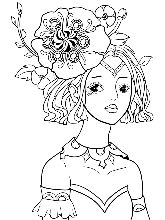 Maiden with Flower Adornment