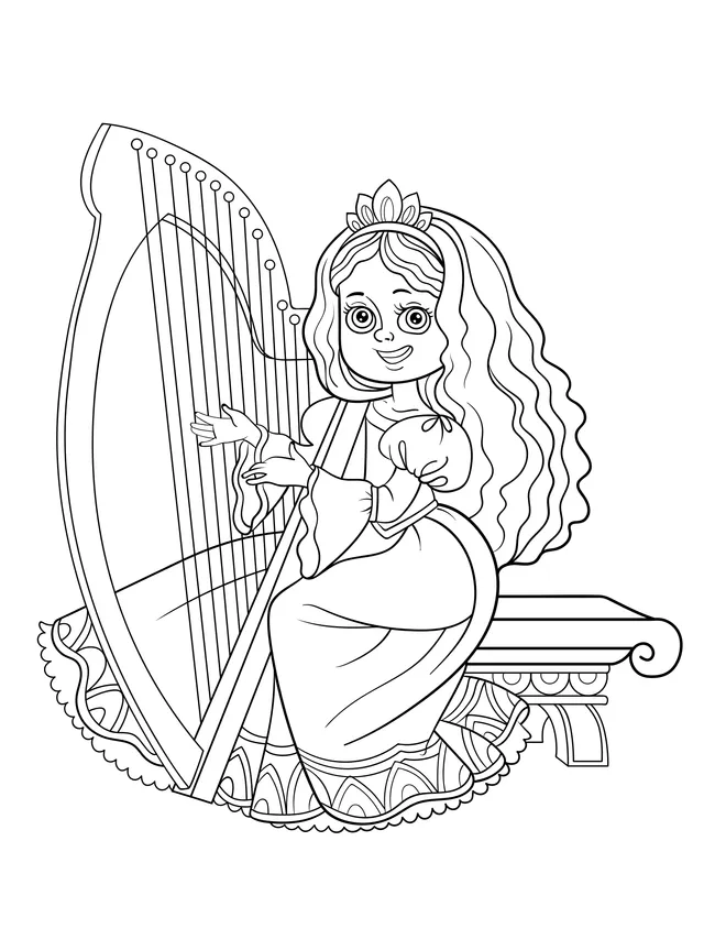 Princess Playing the Harp