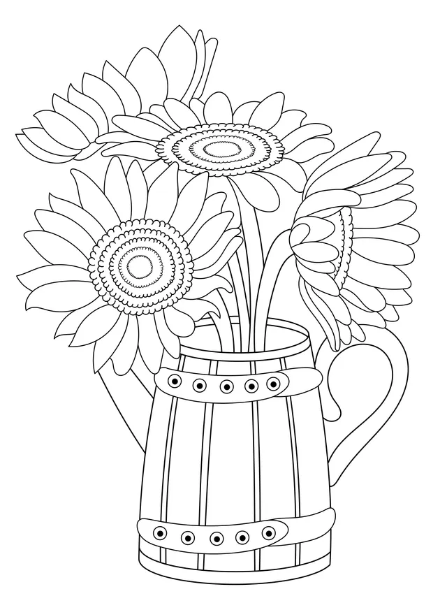 Sunflowers in a Blue Pitcher