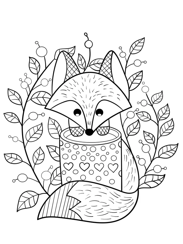 Cute Fox and Decorative Jar