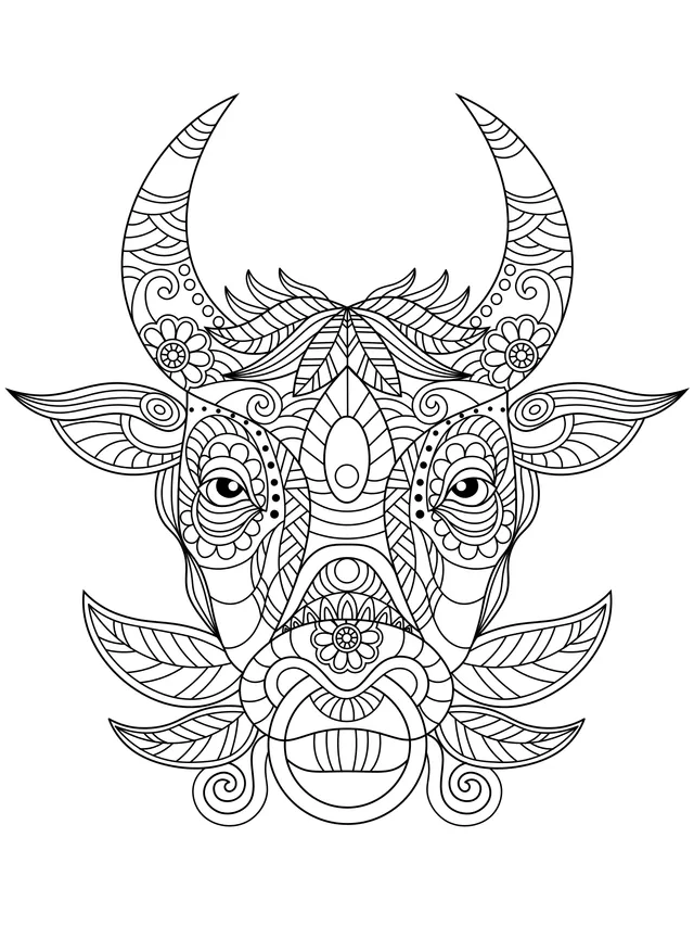 Decorative Ox - Head Pattern
