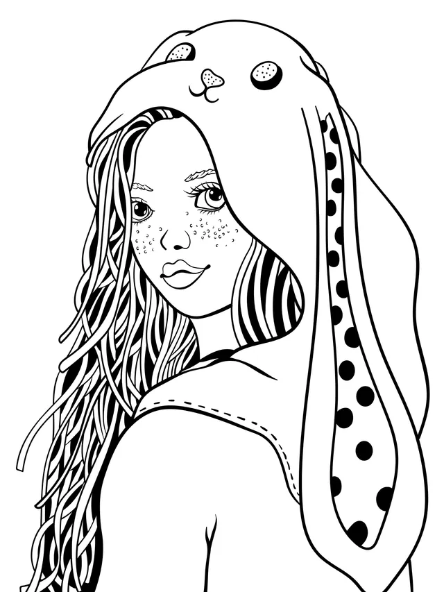 Girl in an animal - themed hoodie