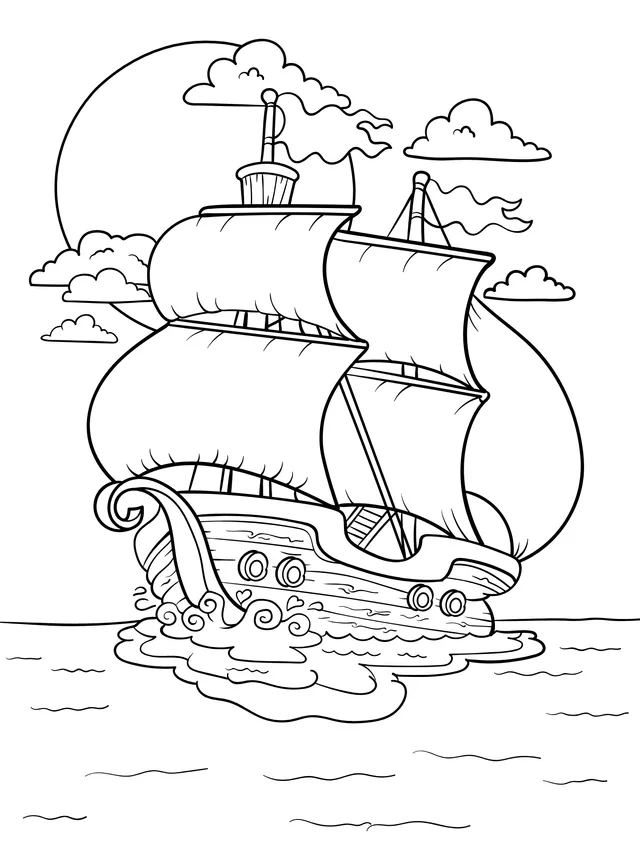 Sailing Ship on the Sea
