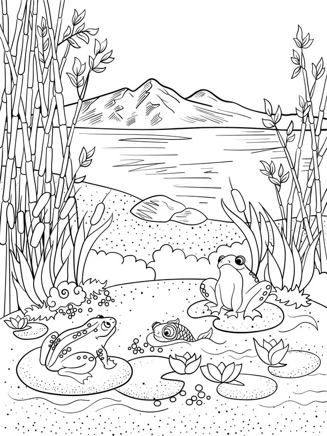 Frogs and Goldfish in the Pond