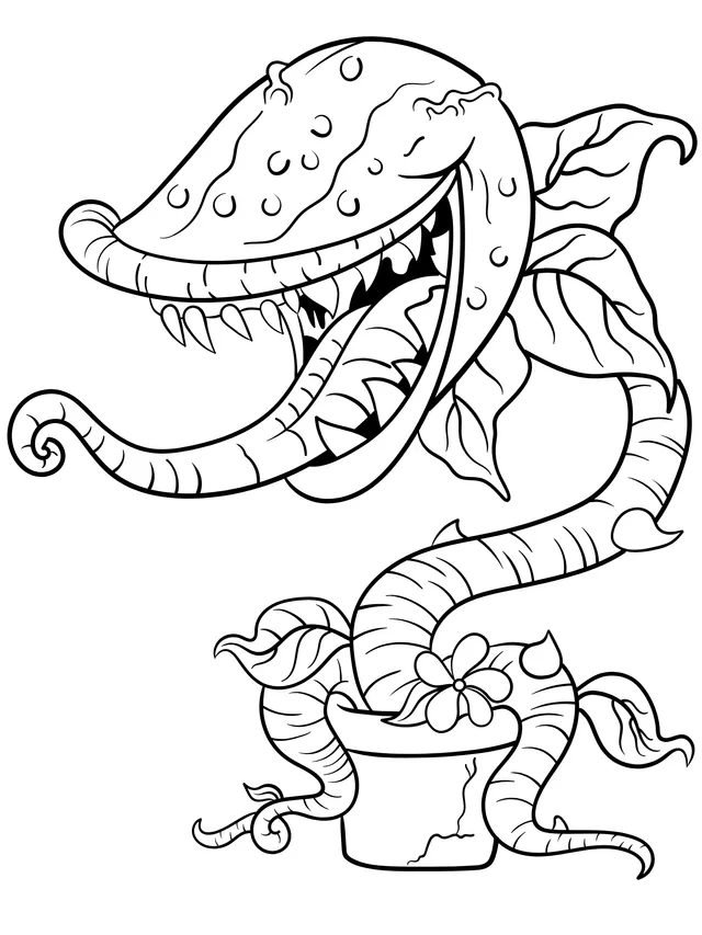 Cartoon Man - eating Plant