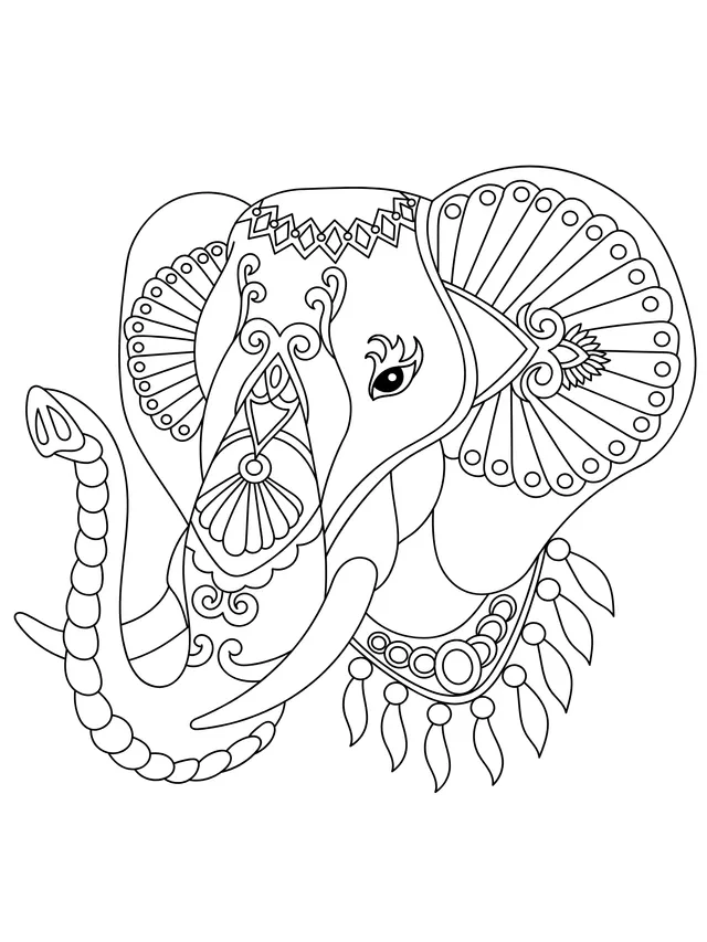 Ornately Decorated Elephant Head