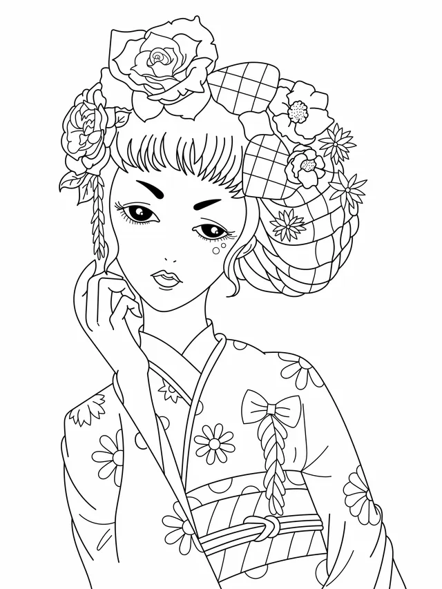 Beautiful woman in kimono