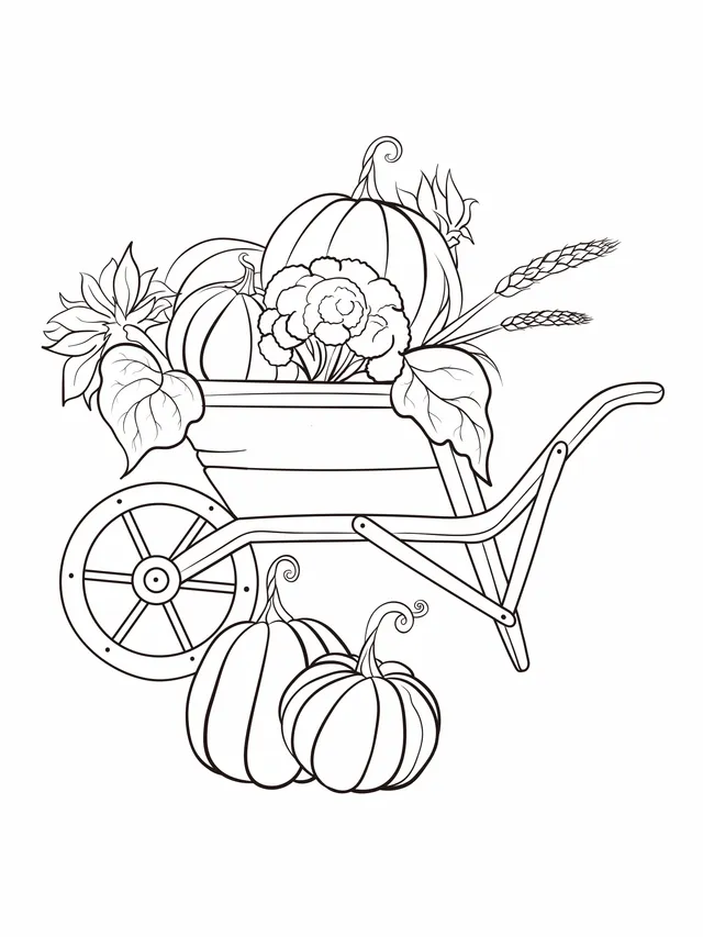 Wheelbarrow full of vegetables and fruits