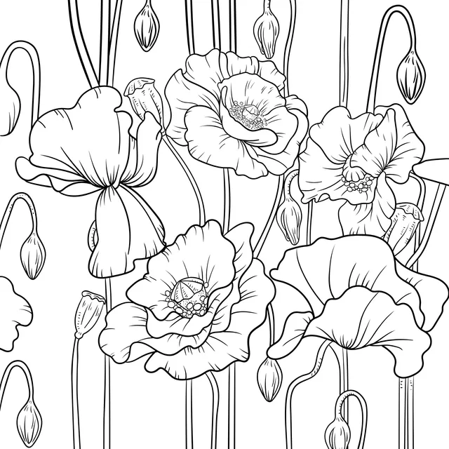 Pattern of Yellow Poppies