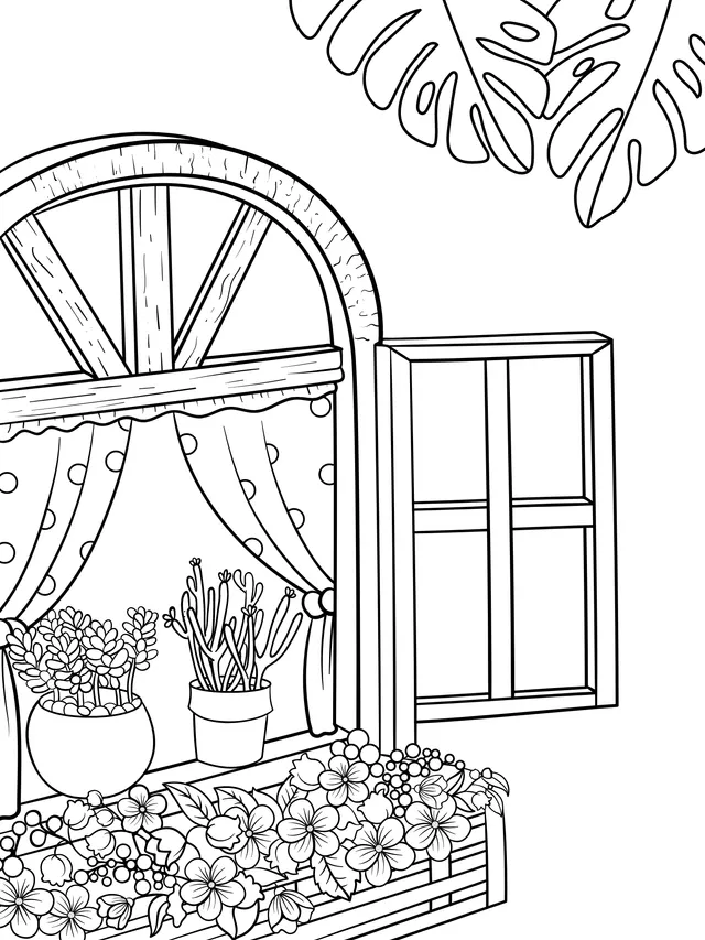 Flower pots by the window