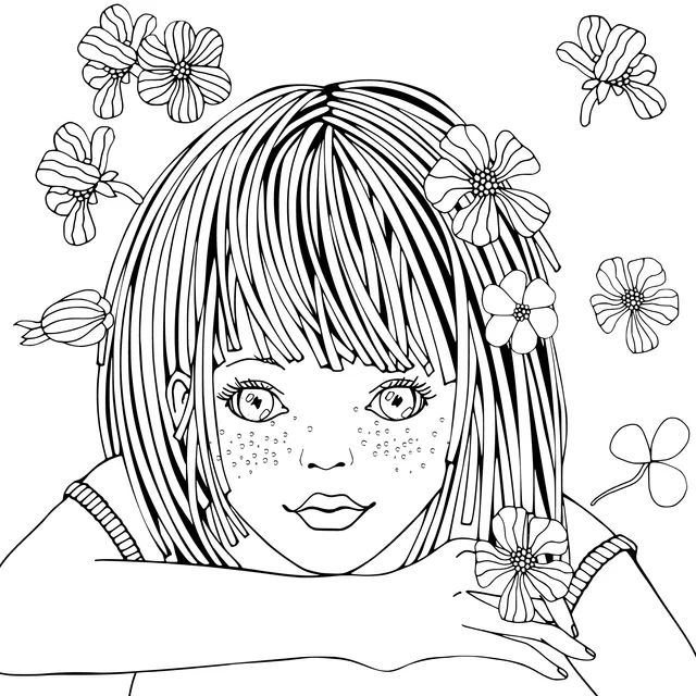 Girl among the Flowers