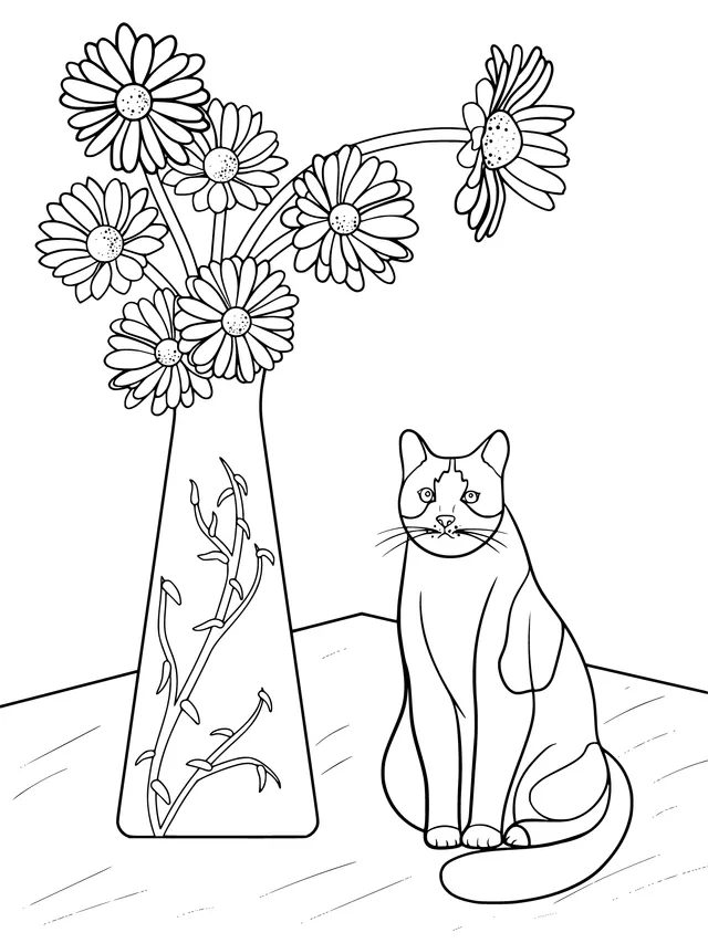 Cat beside the Vase