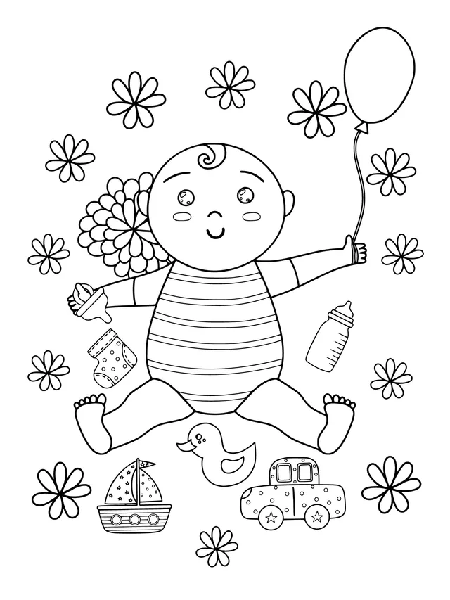 Happy Baby with Toys