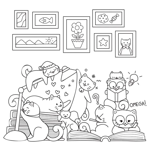 Cats' Joyful Reading Time