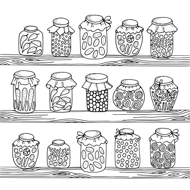 Canned foods on the shelf