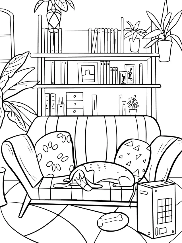 Dog Sleeping on the Sofa