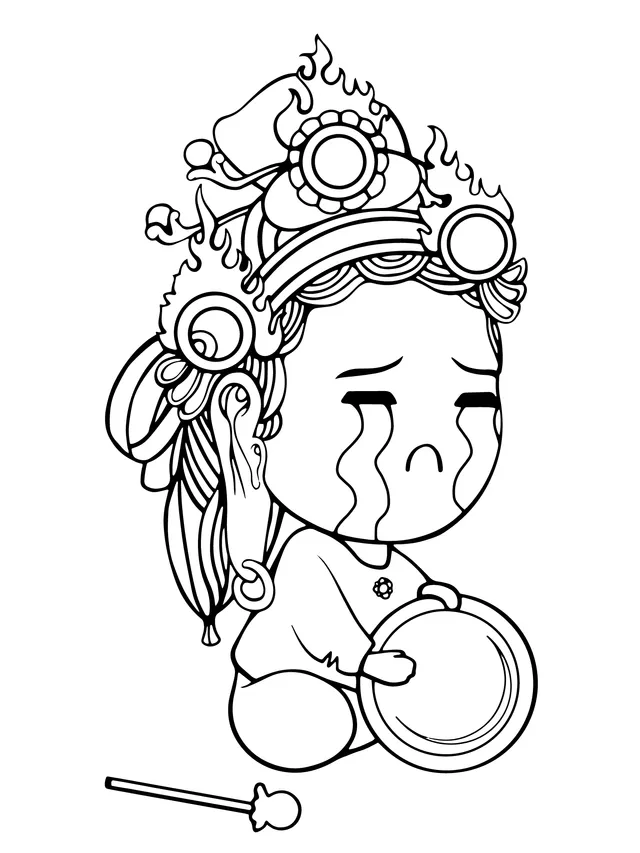 Crying cartoon character