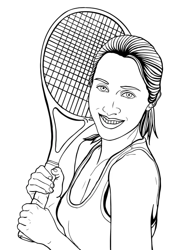 Woman Holding a Tennis Racket