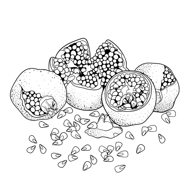 Peeled pomegranate