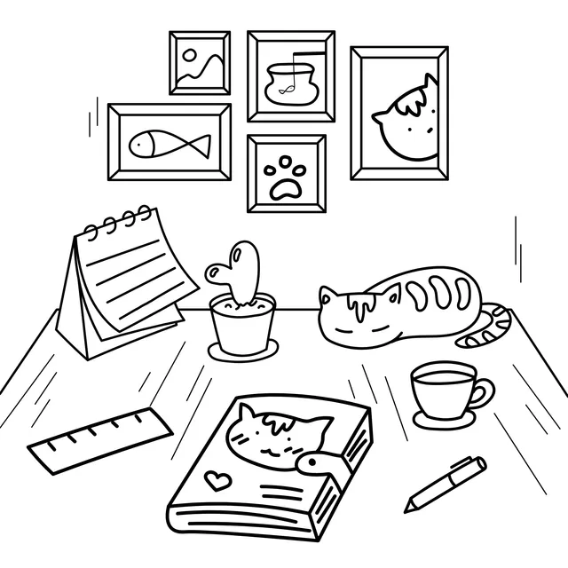 A Cozy Cat - themed Desktop