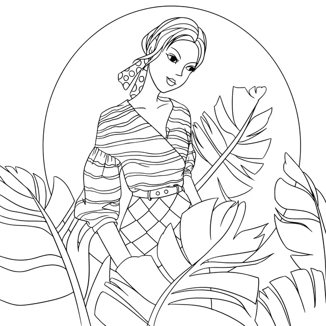 Fashionable Woman Amidst Green Plants