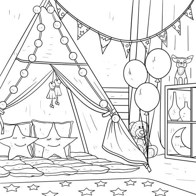 Pink Tent in a Children's Room