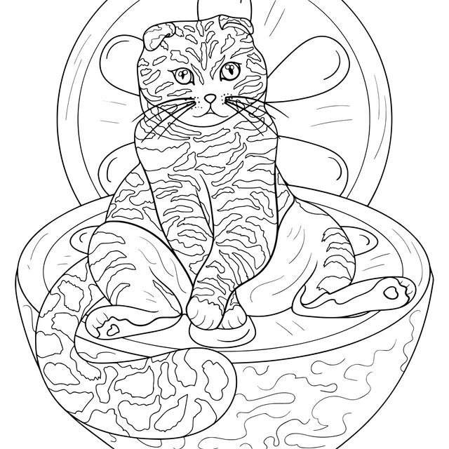 Cat sitting in a lemon
