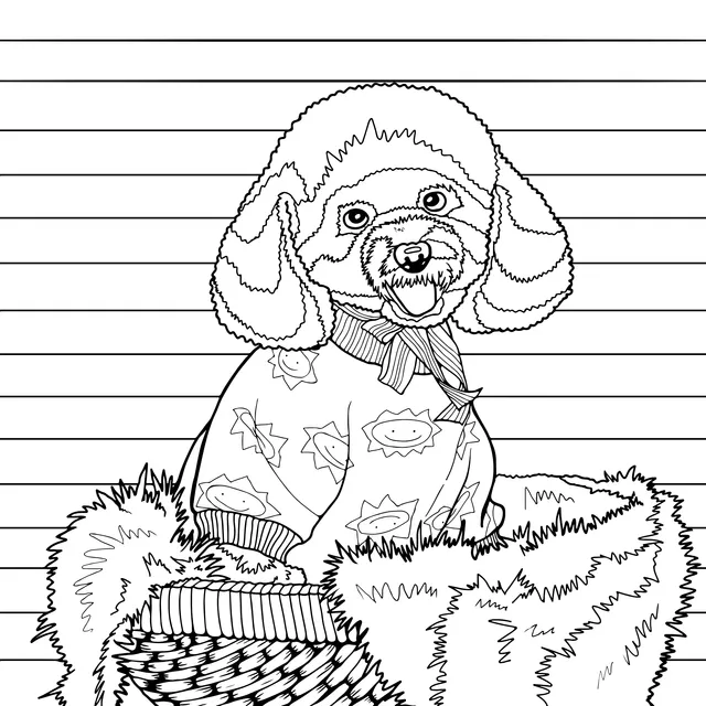A cute - dressed puppy