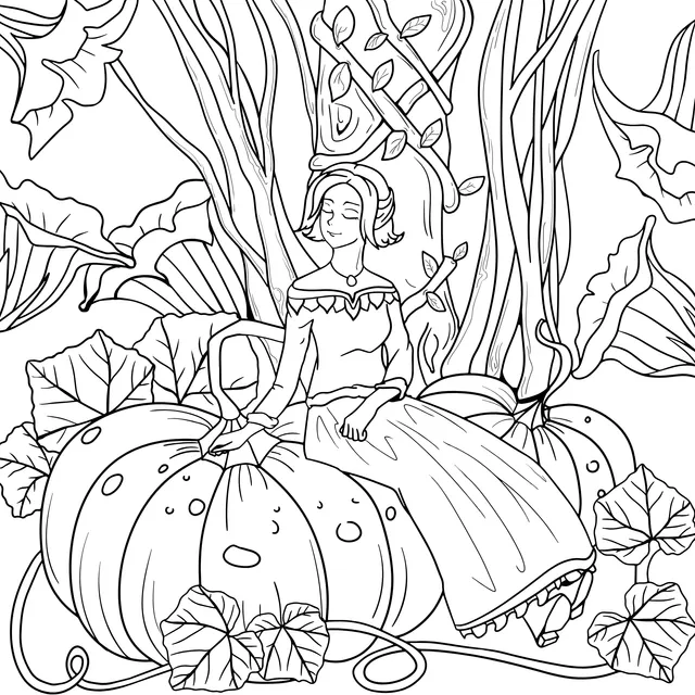 Woman among Pumpkins