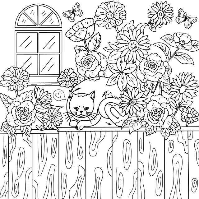 Cat among the flowers