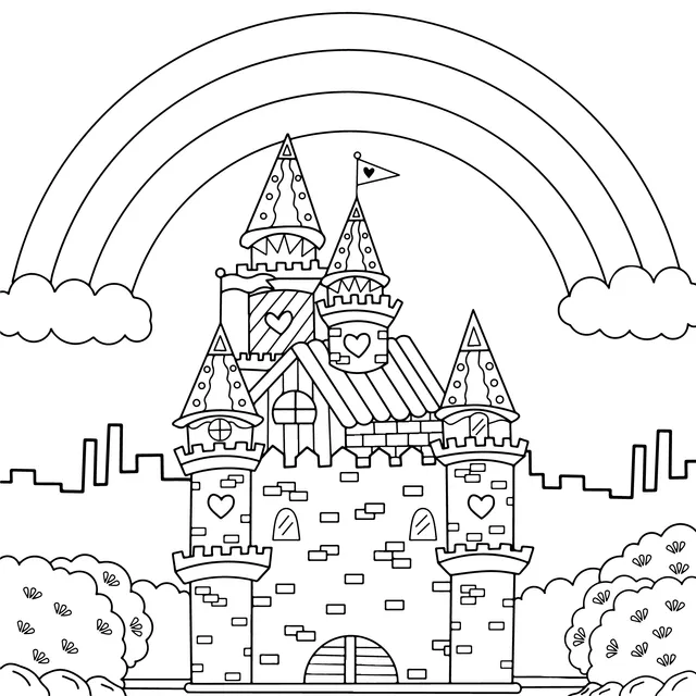 Dreamy Castle under the Rainbow