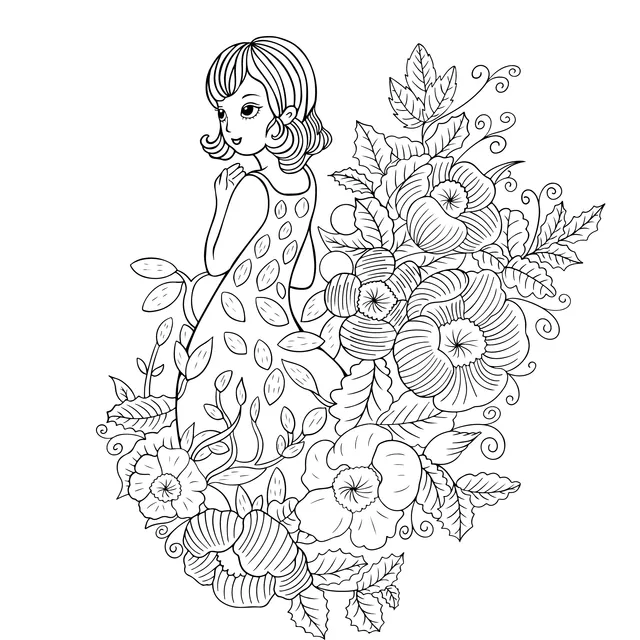 Girl in the Flower Cluster