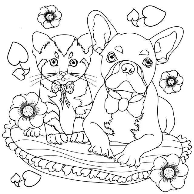 Cute Cat and Dog