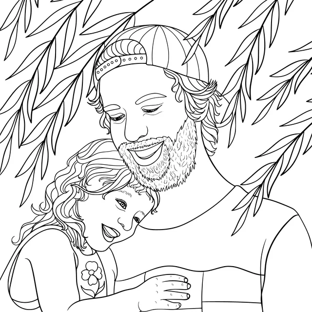 Father and daughter embrace warmly