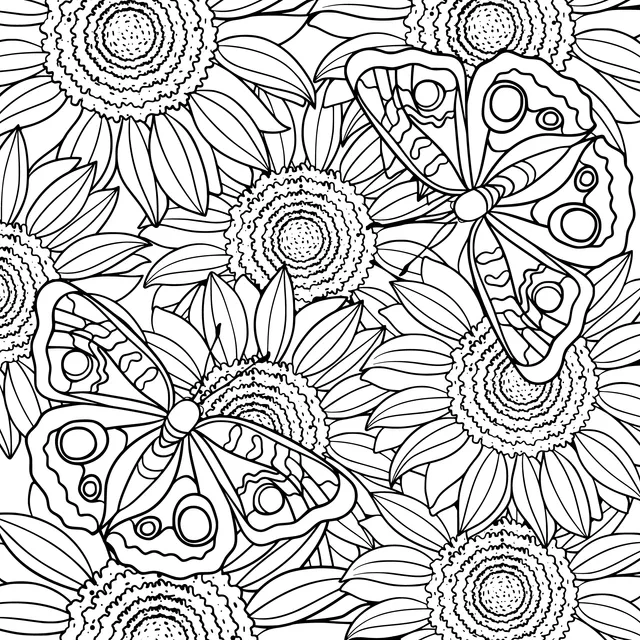 Sunflowers and Butterflies Pattern