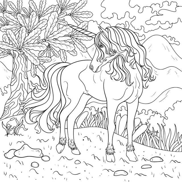 Unicorn in the Forest