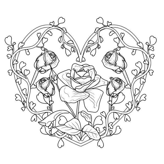 Heart - shaped Rose Illustration
