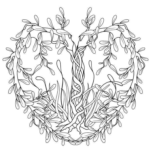 Heart - shaped tree illustration