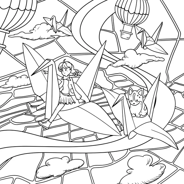 A Magical Journey Flying with Origami Cranes