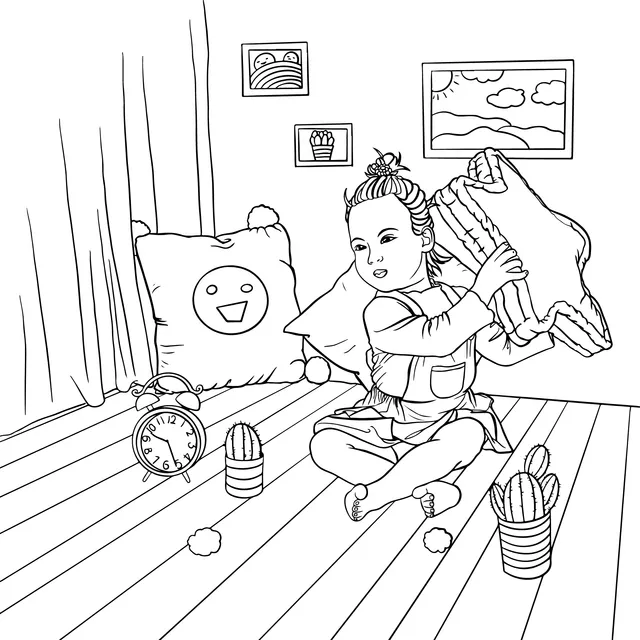 A Warm Moment of a Child Playing Happily