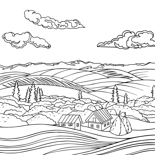 Rural pastoral scenery