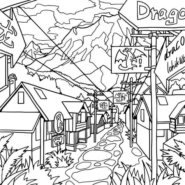 Street in a Mountain Town