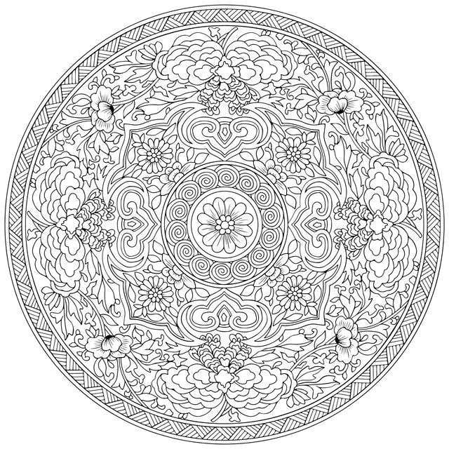 Colorful Floral Circular Pattern