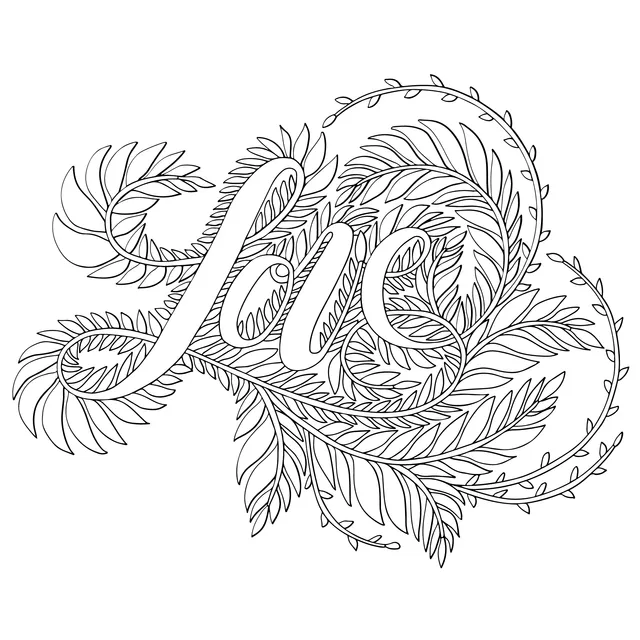 Leafy Decoration Pattern with Love