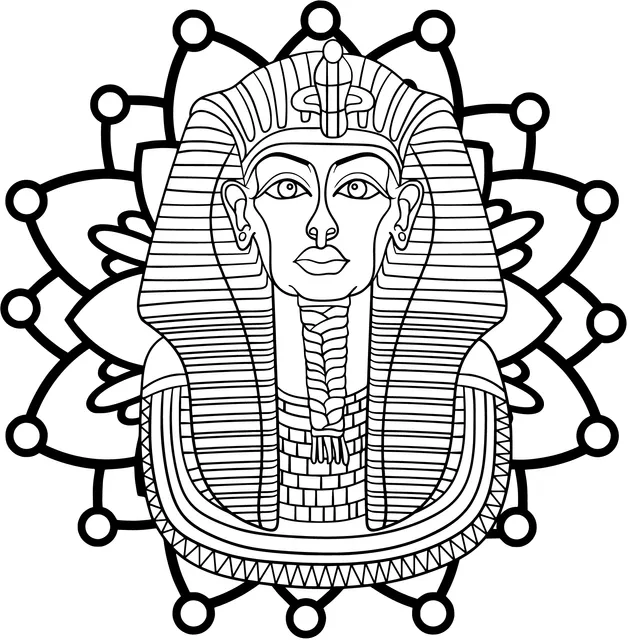 Illustration of an Egyptian pharaoh's head