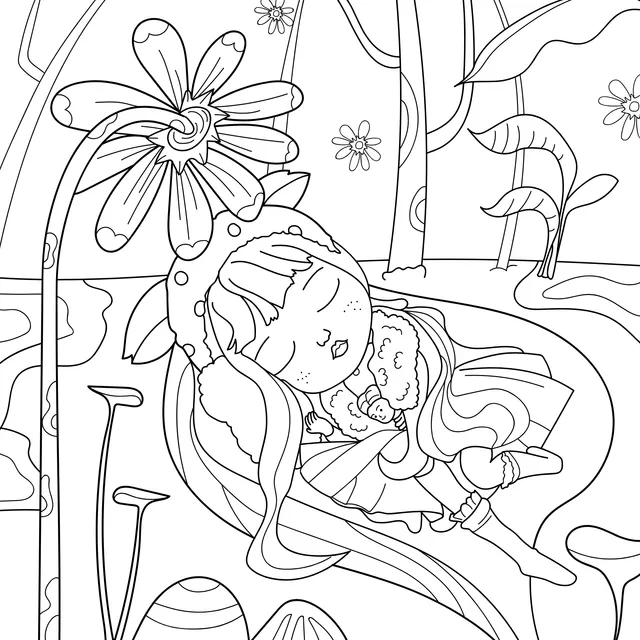 Girl Sleeping in the Flower丛