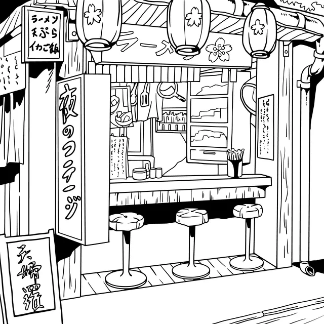 Japanese street - side snack stall